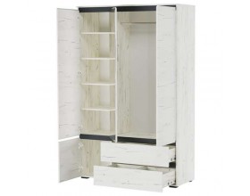 Шкаф 4С2Я "ГРЕТТА" Дуб Крафт белый - Антрацит