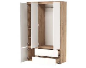 Шкаф 4С2Я "ГРЕТТА" Дуб Крафт золотой-Белый