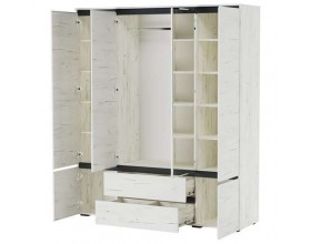 Шкаф 6С2Я "ГРЕТТА" Дуб Крафт белый - Антрацит