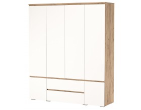 Шкаф 6С2Я "ГРЕТТА" Дуб Крафт золотой-Белый