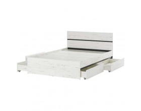 Кровать 1400 "ГРЕТТА" Дуб Крафт белый - Антрацит