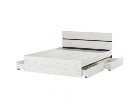 Кровать 1600 "ГРЕТТА" Дуб Крафт белый - Антрацит