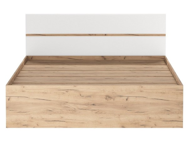 Кровать 1600 "ГРЕТТА" Дуб Крафт золотой-Белый