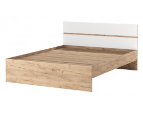 Кровать 1600 "ГРЕТТА" Дуб Крафт золотой-Белый