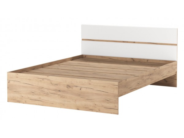 Кровать 1600 "ГРЕТТА" Дуб Крафт золотой-Белый