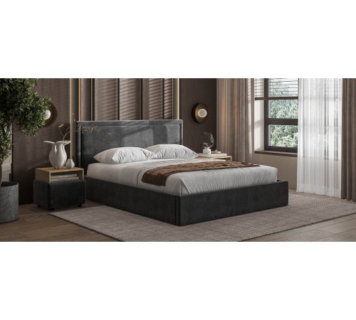 Кровать Фрея 160*200 без ПМ MONOLIT Серая Кровать Фрея 160*200 без ПМ MONOLIT Серая