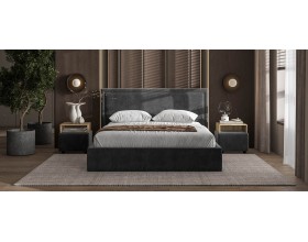 Фрея Кровать без ПМ 160*200 Велюр Монолит серый