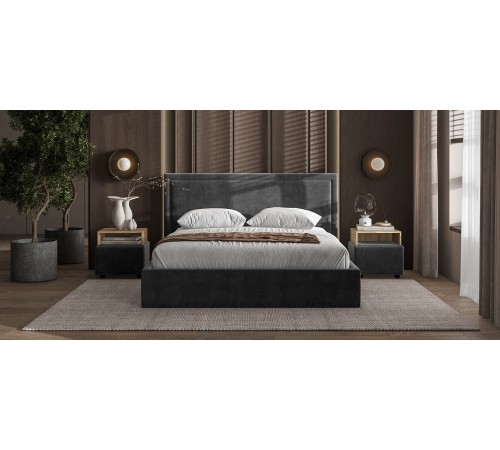 Кровать Фрея 160*200 без ПМ MONOLIT Серая Кровать Фрея 160*200 без ПМ MONOLIT Серая