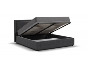 Фрея Кровать+ПМ 160*200 Велюр Монолит серый