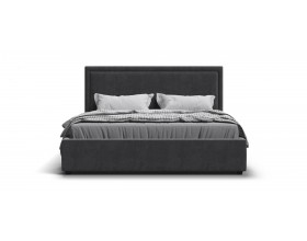 Фрея Кровать+ПМ 160*200 Велюр Монолит серый