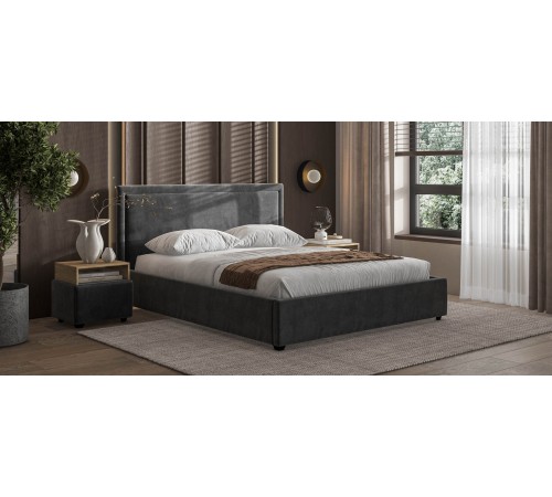 Кровать Фрея 160*200 с ПМ MONOLIT Серая Кровать Фрея 160*200 с ПМ MONOLIT Серая