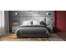 Фрея Кровать+ПМ 160*200 Велюр Монолит сталь