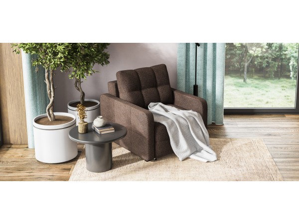 Кресло-кровать Денди Слим рогожка Malmo шоколад Кресло-кровать Денди Слим рогожка Malmo шоколад