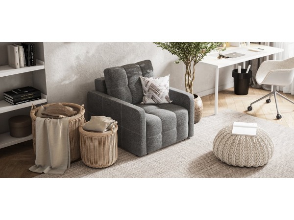 Кресло-кровать Денди Слим рогожка Malmo серый Кресло-кровать Денди Слим рогожка Malmo серый