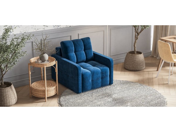 Кресло-кровать Денди Слим велюр Monolit синий