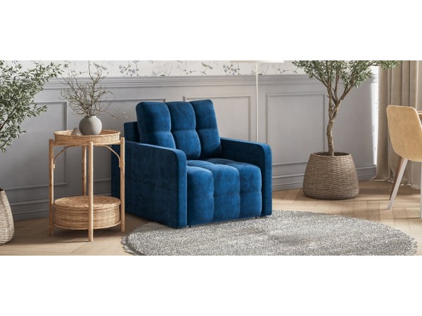 Кресло-кровать Денди Слим велюр Monolit синий