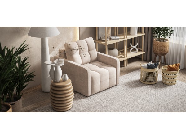 Кресло-кровать Денди Слим велюр Monolit латте