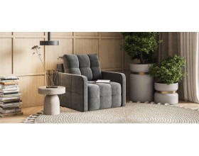 Денди Слим кресло-кровать Велюр Монолит серый