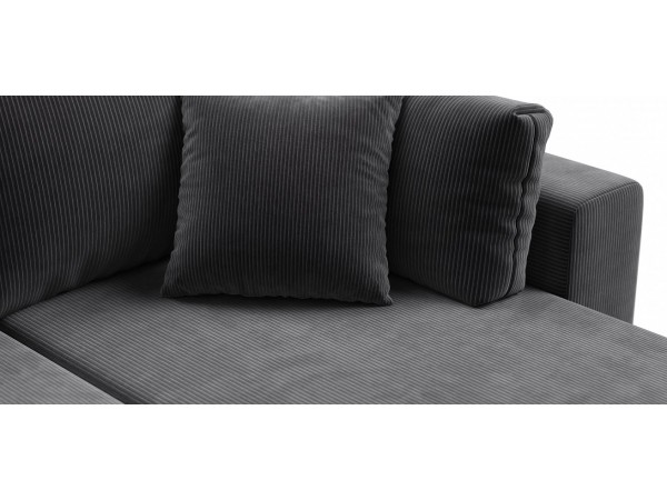 Угловой диван Босс Прайм Макс Вельвет CORD графит Угловой диван Босс Прайм Макс Вельвет CORD графит