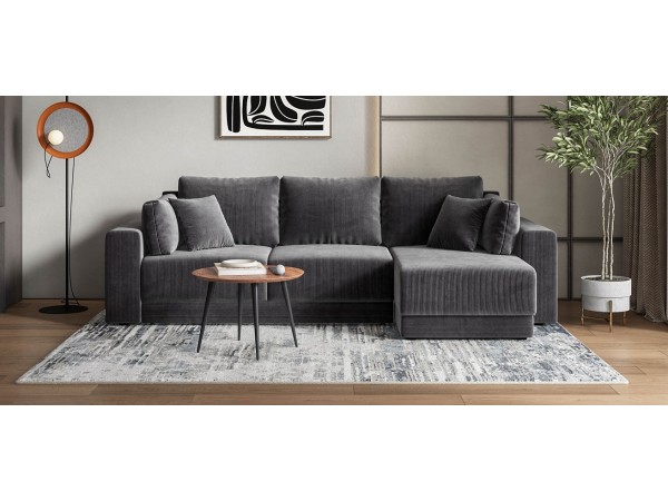 Угловой диван Босс Прайм ХЛ Вельвет CORD графит Угловой диван Босс Прайм ХЛ Вельвет CORD графит