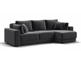 Босс Прайм ХЛ угловой диван Вельвет Корд графит