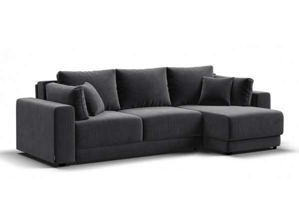 Угловой диван Босс Прайм ХЛ Вельвет CORD графит Угловой диван Босс Прайм ХЛ Вельвет CORD графит