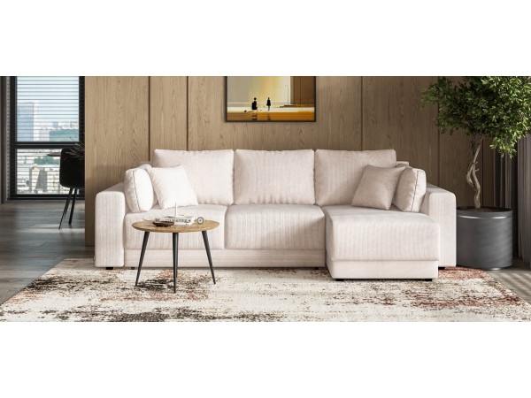 Угловой диван Босс Прайм ХЛ Вельвет CORD бежевый