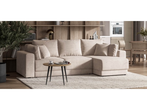 Угловой диван Босс Прайм ХЛ Велюр Monolit латте