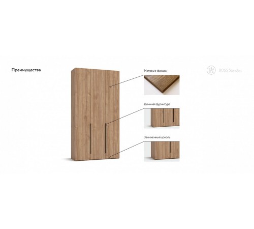Шкаф BOSS STANDART 120 - 3Д Орех Селект Шкаф BOSS STANDART 120 - 3Д Орех Селект