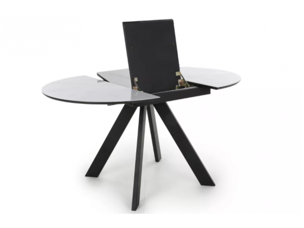 Стол обеденный Бонжур Белый мрамор/Черный