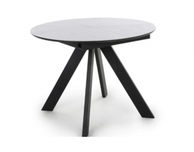 Стол обеденный Бонжур Белый мрамор/Черный