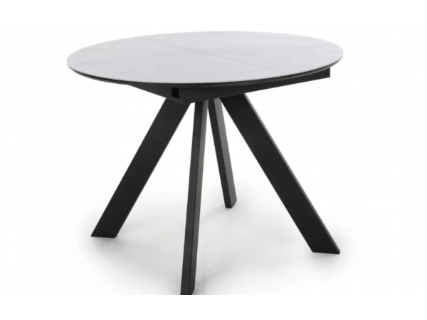 Стол обеденный Бонжур Белый мрамор/Черный