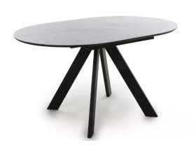 Стол обеденный Бонжур Белый мрамор/Черный