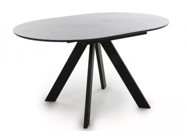 Стол обеденный Бонжур Белый мрамор/Черный