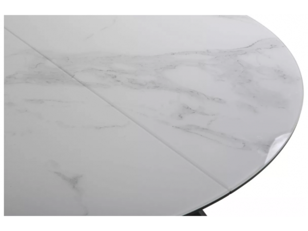 Стол обеденный Бонжур Белый мрамор/Черный