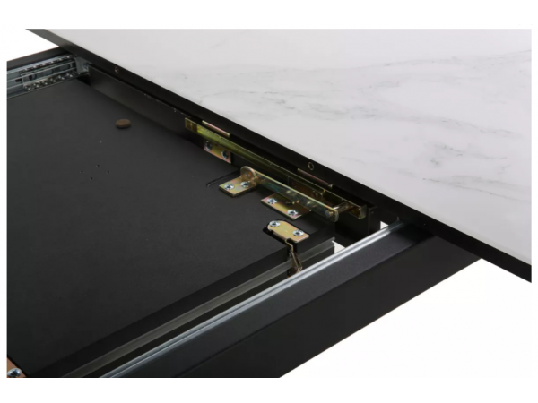 Стол обеденный Бонжур Белый мрамор/Черный