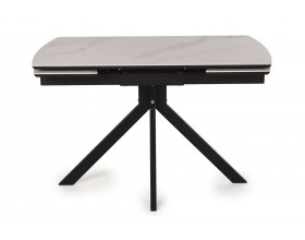 Стол обеденный Комильфо Керамика Белый мрамор/Металл черный