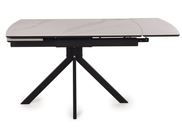 Стол обеденный Комильфо Керамика Белый мрамор/Металл черный