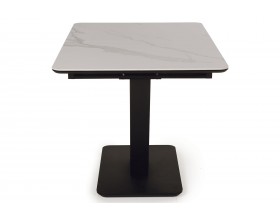 Стол обеденный  Луи Керамика Белый мрамор/Металл Черный