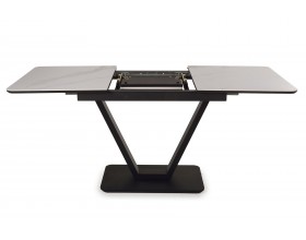 Стол обеденный  Луи Керамика Белый мрамор/Металл Черный