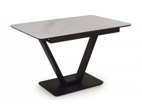 Стол обеденный  Луи Керамика Белый мрамор/Металл Черный
