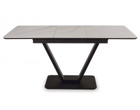 Стол обеденный  Луи Керамика Белый мрамор/Металл Черный