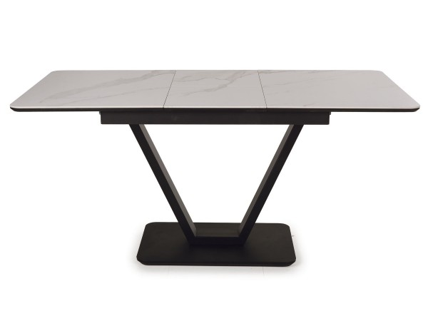 Стол обеденный  Луи Керамика Белый мрамор/Металл Черный