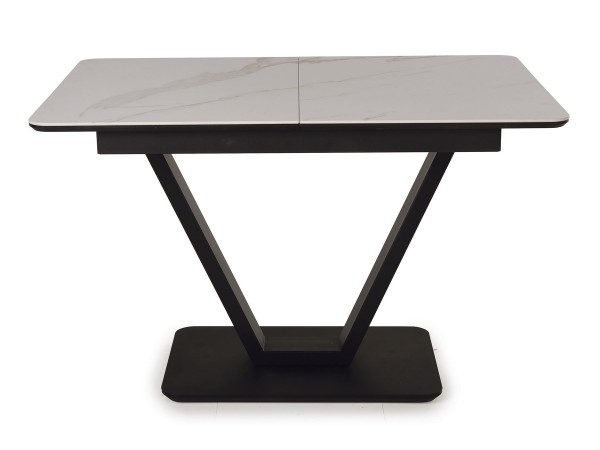 Стол обеденный  Луи Керамика Белый мрамор/Металл Черный