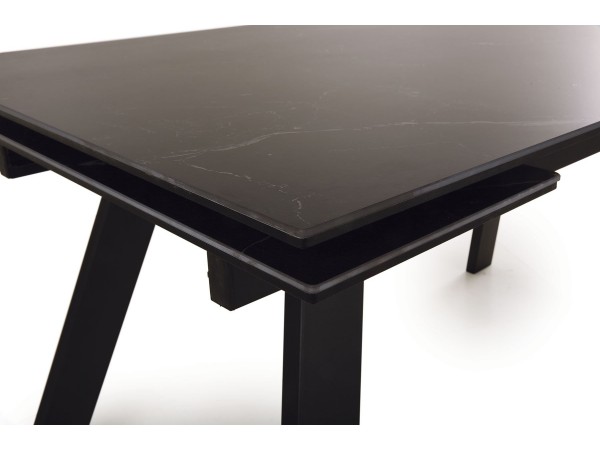  Стол обеденный Морис-2 Керамика Черный мрамор/Металл черный