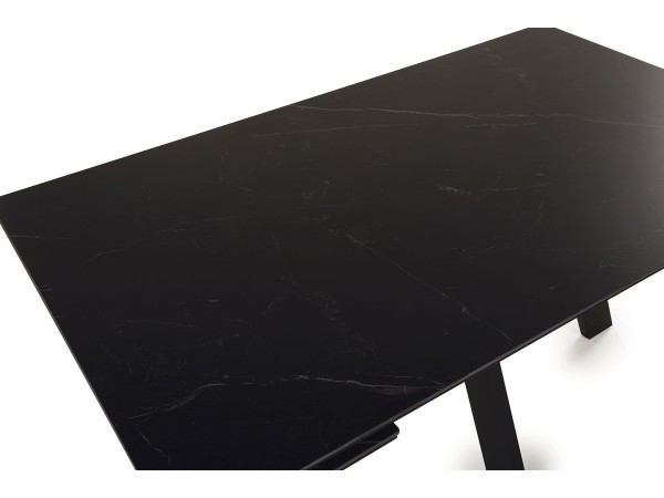  Стол обеденный НЕО-2 Керамика Черный мрамор /Металл Черный