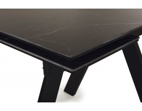 Стол обеденный НЕО-2 Керамика Черный мрамор /Металл Черный
