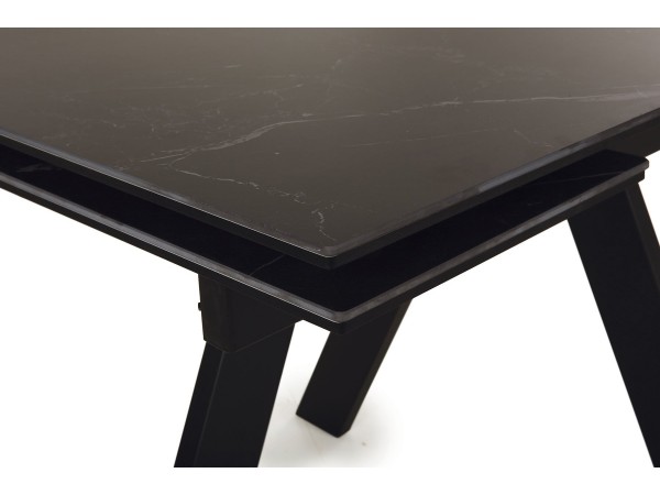  Стол обеденный НЕО-2 Керамика Черный мрамор /Металл Черный