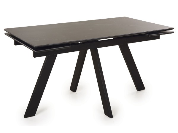  Стол обеденный НЕО-2 Керамика Черный мрамор /Металл Черный