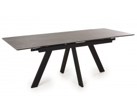 Стол обеденный НЕО-2 Керамика Серый мрамор / Металл Черный